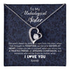 Forever Love Necklace 14K White Gold Finish | 1 | Personalized To My Unbiological Sister Necklace For Soul Sister Best Friend Bff Birthday Graduation Christmas Pendant Jewelry Customized Gift Box Message Card | teecentury