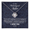 Love Knot Necklace 14K White Gold Finish | 1 | Personalized To My Unbiological Sister Necklace For Soul Sister Best Friend Bff Birthday Graduation Christmas Pendant Jewelry Customized Gift Box Message Card | teecentury