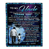 Personalized To My Uncle Blanket From Nephew Thank You Day By Day Uncle Birthday Fathers Day Thanksgiving Christmas Customized Bed Fleece Blanket | teecentury