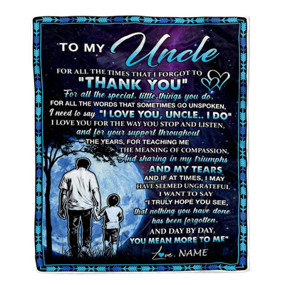 Personalized To My Uncle Blanket From Nephew Thank You Day By Day Uncle Birthday Fathers Day Thanksgiving Christmas Customized Bed Fleece Blanket | teecentury