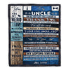 Personalized To My Uncle Blanket From Nephew Wood Thank You You Are My Hero Uncle Birthday Fathers Day Thanksgiving Christmas Customized Bed Fleece Blanket | teecentury