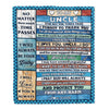 Personalized To My Uncle Blanket From Niece Nephew Wood I Love You Thank You Uncle Birthday Fathers Day Thanksgiving Christmas Customized Gift Fleece Blanket | teecentury