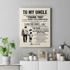 Personalized To My Uncle Canvas From Nephew For All The Times That I Forgot To Thank You Uncle Birthday Fathers Day Christmas Custom Wall Art Print Framed Canvas | teecentury