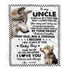 Personalized To My Uncle From Nephew Blanket Wolf Always Be Your Little Boy Uncle Fathers Day Birthday Christmas Gift Customized Fleece Throw Blanket | teecentury