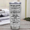 Personalized To My Uncle From Nephew Stainless Steel Tumbler Cup Wolf Always Be Your Little Boy Uncle Fathers Day Birthday Christmas Travel Mug | teecentury