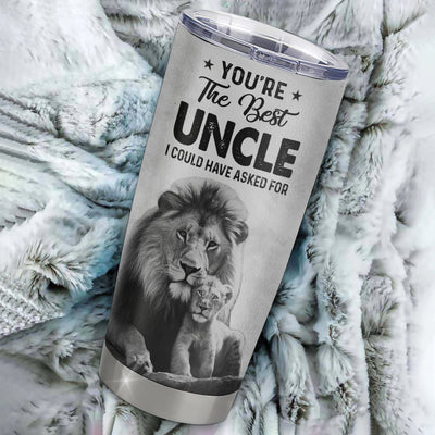 Personalized To My Uncle From Niece Litte Girl Stainless Steel Tumbler Cup Love You Always And Forever Lion Uncle Fathers Day Birthday Christmas Travel Mug | teecentury