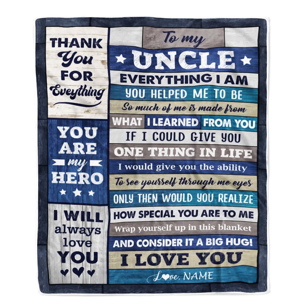 Personalized To My Uncle From Niece Nephew Wood Blanket Birthday Gift For Uncle Who Wants Nothing Best Uncle Fathers Day Christmas Customized Fleece Blanket | teecentury