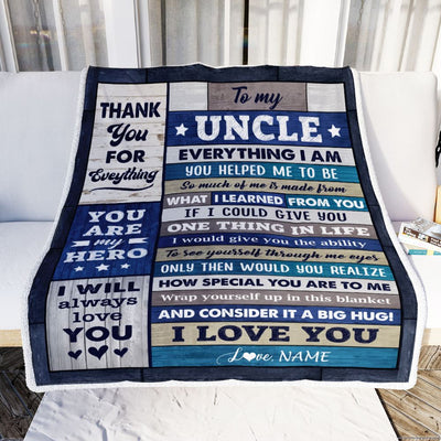 Personalized To My Uncle From Niece Nephew Wood Blanket Birthday Gift For Uncle Who Wants Nothing Best Uncle Fathers Day Christmas Customized Fleece Blanket | teecentury