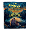 Personalized To My Uncle Gifts Blanket From Nephew Niece I Love You Bear Uncle Birthday Gifts Present For Fathers Day Christmas Custom Fleece Throw Blanket | teecentury