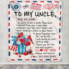 Personalized To My Uncle Gifts Blanket From Niece Nephew Cardinal Letter Air Mail Letter Birthday Gifts For Uncle Fathers Day Christmas Uncle Fleece Throw Blanket | teecentury