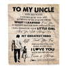 Personalized To My Uncle Gifts Blanket From Niece Thank You My Hero Uncle Birthday Gift Fathers Day Thanksgiving Christmas Customized Fleece Throw Blanket | teecentury