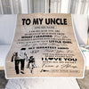 Personalized To My Uncle Gifts Blanket From Niece Thank You My Hero Uncle Birthday Gift Fathers Day Thanksgiving Christmas Customized Fleece Throw Blanket | teecentury