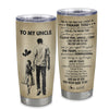 Personalized To My Uncle Tumbler From Niece Stainless Steel Cup For All The Times That I Forgot To Thank You Uncle Birthday Fathers Day Christmas Travel Mug | teecentury