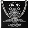 Cuban Link Chain Necklace Stainless Steel | 1 | Personalized To My Viking Necklace I Love You To Valhalla And Back Husband Boyfriend Men Her Him Birthday Anniversary Day Customized Gift Box Message Card | teecentury