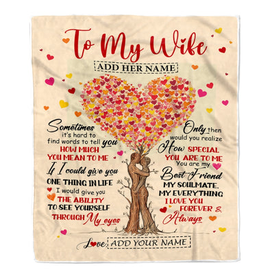 Personalized To My Wife Blanket From Husband Heart Tree How Special You Are My Soulmate Best Friend Customized Anniversary Birthday Christmas Fleece Blanket | teecentury