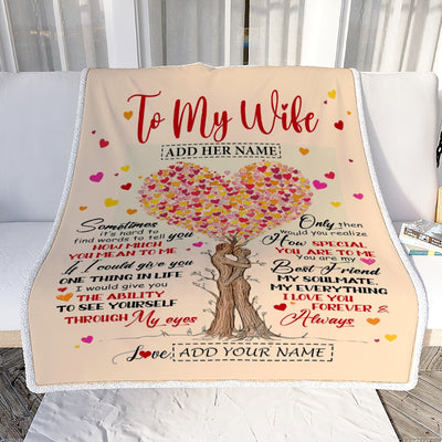 Personalized To My Wife Blanket From Husband Heart Tree How Special You Are My Soulmate Best Friend Customized Anniversary Birthday Christmas Fleece Blanket | teecentury