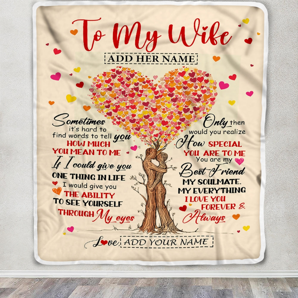 Personalized To My Wife Blanket From Husband Heart Tree How Special You Are My Soulmate Best Friend Customized Anniversary Birthday Christmas Fleece Blanket | teecentury