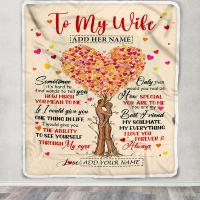 Personalized To My Wife Blanket From Husband Heart Tree How Special You Are My Soulmate Best Friend Customized Anniversary Birthday Christmas Fleece Blanket | teecentury
