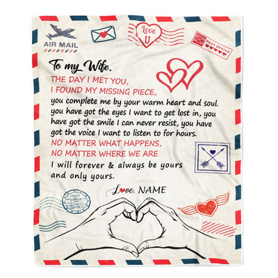 Personalized To My Wife Blanket From Husband I Will Always Be Yours Air Mail Wife Anniversary Birthday Valentines Day Christmas Customized Fleece Blanket | teecentury