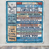 Personalized To My Wife Blanket From Husband Wood I Love You More Wife Birthday Anniversary Romantic Valentines Day Christmas Customized Gift Fleece Blanket | teecentury