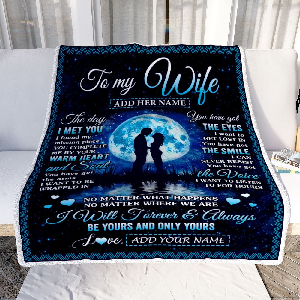 Personalized To My Wife Blanket Wood The Day I Met You Husband Birthday Anniversary Romantic Valentines Day Gifts For Her Christmas Customized Fleece Blanket | teecentury