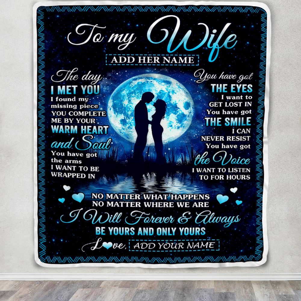 Personalized To My Wife Blanket Wood The Day I Met You Husband Birthday Anniversary Romantic Valentines Day Gifts For Her Christmas Customized Fleece Blanket | teecentury