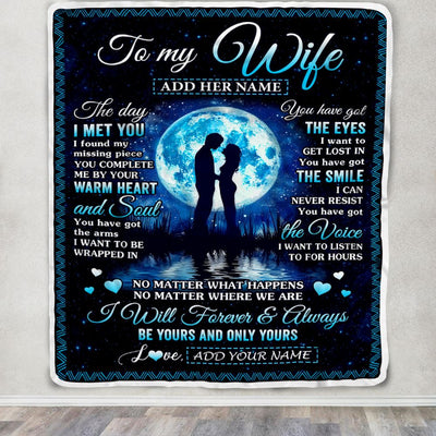 Personalized To My Wife Blanket Wood The Day I Met You Husband Birthday Anniversary Romantic Valentines Day Gifts For Her Christmas Customized Fleece Blanket | teecentury