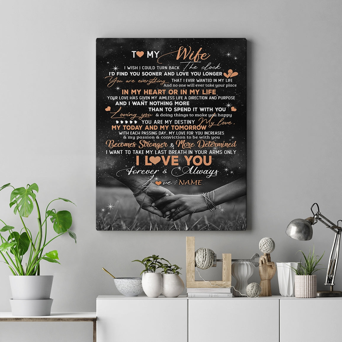 Personalized To My Wife Canvas From Husband Love You Longer Wife Birthday Gift Anniversary Wedding Valentines Day Christmas Custom Wall Art Print Framed Canvas | teecentury