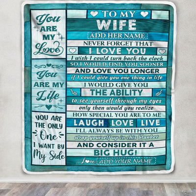 Personalized To My Wife From Husband Blanket Wood You Are My Love Birthday Gifts For Wife Anniversary Wedding For Her Valentines Day Christmas Fleece Blanket | teecentury