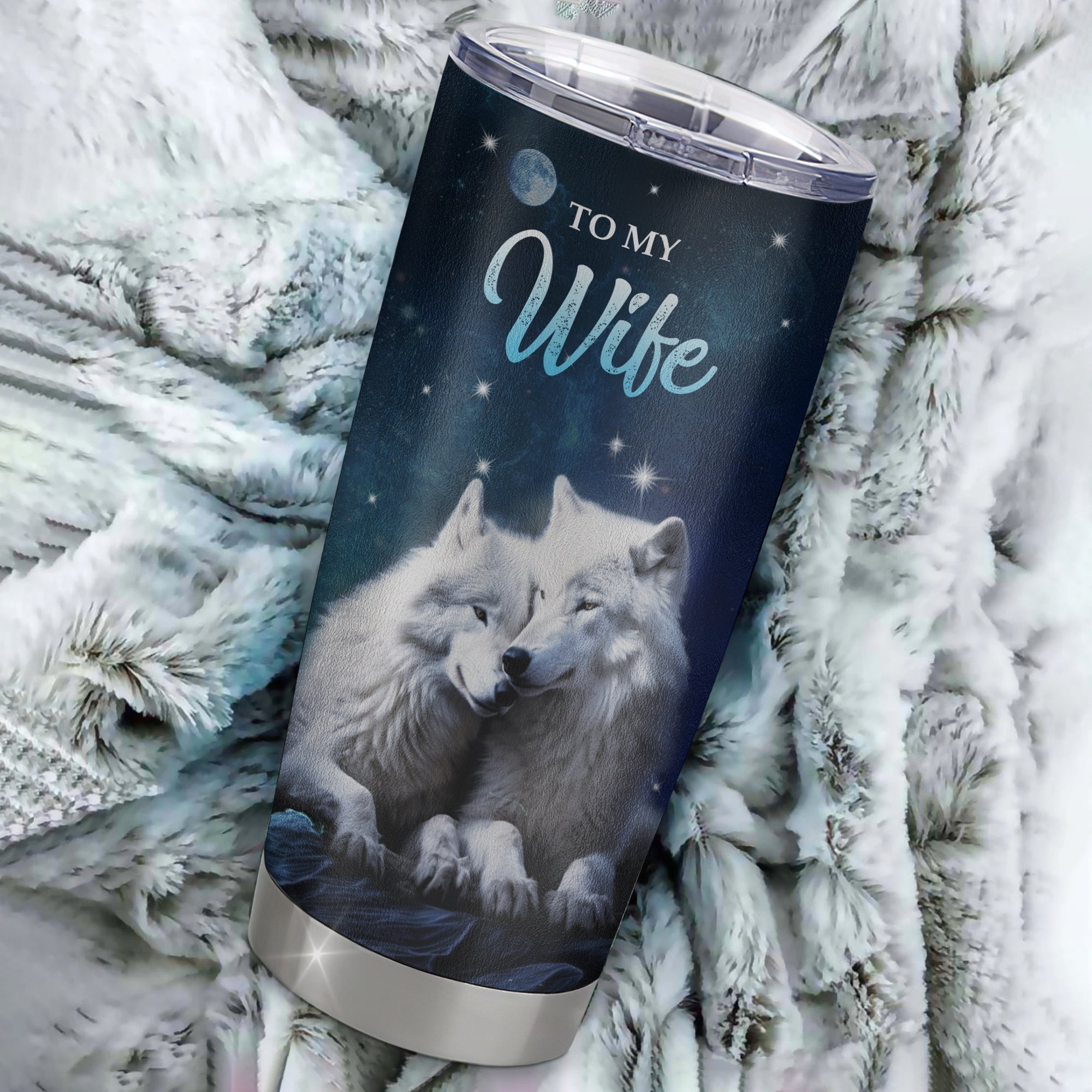 Personalized To My Wife From Husband Stainless Steel Tumbler Cup I Want You Wolf Wife For Here Birthday Anniversary Valentines Day Wedding Christmas Travel Mug | teecentury