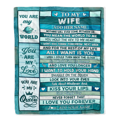 Personalized To My Wife Gifts From Husband Blanket Wood Love You Longer Valentines Anniversary Romantic Birthday Gifts For Wife Her Christmas Fleece Blanket | teecentury