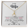 Alluring Beauty Necklace 18K Yellow Gold Finish | 1 | Personalized To My Wife Necklace For Women I Love You Wife From Husband Birthday Anniversary Wedding Valentines Day Pendant Customized Gift Box Message Card | teecentury