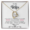Forever Love Necklace 18K Yellow Gold Finish | 1 | Personalized To My Wife Necklace For Women I Love You Wife From Husband Birthday Anniversary Wedding Valentines Day Pendant Customized Gift Box Message Card | teecentury