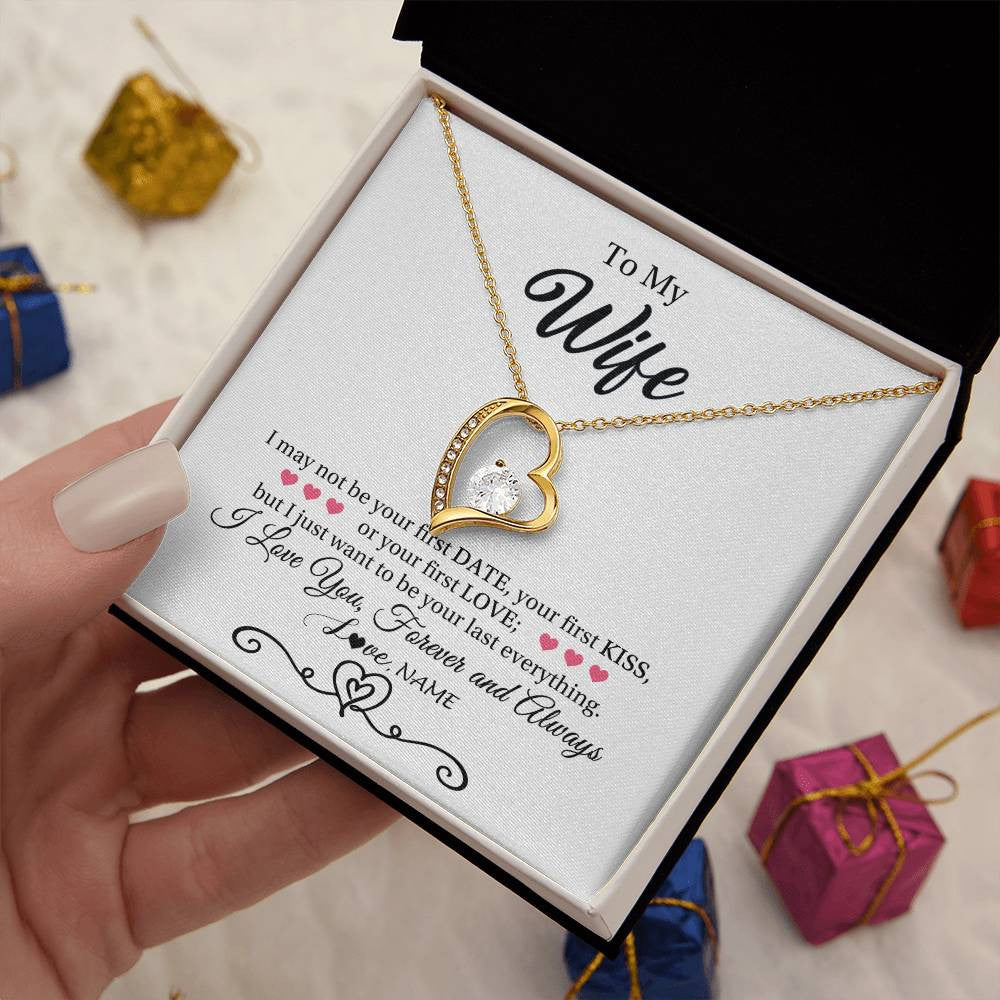 Personalized To My Wife Necklace For Women I Love You Wife From Husband Birthday Anniversary Wedding Valentines Day Pendant Customized Gift Box Message Card Forever Love Necklace 18K b2ea69e6 6f46 44da a4c9