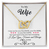 Interlocking Hearts Necklace 18K Yellow Gold Finish | 1 | Personalized To My Wife Necklace For Women I Love You Wife From Husband Birthday Anniversary Wedding Valentines Day Pendant Customized Gift Box Message Card | teecentury