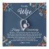 Forever Love Necklace 14K White Gold Finish | 1 | Personalized To My Wife Necklace From Husband 35 Years Wedding Anniversary For Her 35th Anniversary For Her 35 Years Anniversary Customized Gift Box Message Card | teecentury