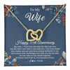 Interlocking Hearts Necklace 18K Yellow Gold Finish | 1 | Personalized To My Wife Necklace From Husband 35 Years Wedding Anniversary For Her 35th Anniversary For Her 35 Years Anniversary Customized Gift Box Message Card | teecentury