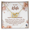 Interlocking Hearts Necklace 18K Yellow Gold Finish | Personalized To My Wife Necklace From Husband 4 Years Anniversary For Her 4th Anniversary 4 Years Wedding Anniversary For Her Customized Gift Box Message Card | teecentury