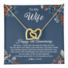 Interlocking Hearts Necklace 18K Yellow Gold Finish | 1 | Personalized To My Wife Necklace From Husband 4 Years Wedding Anniversary For Her 4th Anniversary For Her 4 Years Anniversary Customized Gift Box Message Card | teecentury