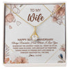 Alluring Beauty Necklace 18K Yellow Gold Finish | 1 | Personalized To My Wife Necklace From Husband 50 Years Anniversary For Her 50th Anniversary 50 Years Wedding Anniversary For Her Customized Gift Box Message Card | teecentury