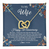 Interlocking Hearts Necklace 18K Yellow Gold Finish | 1 | Personalized To My Wife Necklace From Husband 5 Years Wedding Anniversary For Her 5th Anniversary For Her 5 Years Anniversary Customized Gift Box Message Card | teecentury