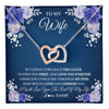 Interlocking Hearts Necklace Stainless Steel & Rose Gold Finish | 1 | Personalized To My Wife Necklace From Husband Love You Forever Wife Birthday Anniversary Wedding Valentines Day Christmas Customized Gift Box Message Card | teecentury