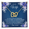 Interlocking Hearts Necklace 18K Yellow Gold Finish | 1 | Personalized To My Wife Necklace From Husband Love You Forever Wife Birthday Anniversary Wedding Valentines Day Christmas Customized Gift Box Message Card | teecentury