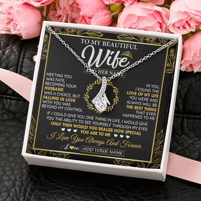 Alluring Beauty Necklace 14K White Gold Finish | 2 | Personalized To My Wife Necklace From Husband Metting You Wife Birthday Gifts Soulmate Valentines Gifts For Wife Christmas Mothers Day Gift Box Message Card | teecentury.myshopify