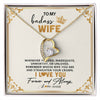 Forever Love Necklace 18K Yellow Gold Finish | 1 | Personalized To My Wife Necklace From Husband Whenever You Feel for Her Birthday Anniversary Valentines Day Christmas Pendant Customized Gift Box Message Card | teecentury