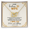 Interlocking Hearts Necklace 18K Yellow Gold Finish | 1 | Personalized To My Wife Necklace From Husband Whenever You Feel for Her Birthday Anniversary Valentines Day Christmas Pendant Customized Gift Box Message Card | teecentury