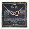 Interlocking Hearts Necklace Stainless Steel & Rose Gold Finish | 1 | Personalized To My Wife Necklace From Husband You Are The Best Thing Wife Birthday Idea Anniversary Wedding Valentines Day Customized Gift Box Message Card | teecentury