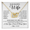Interlocking Hearts Necklace 18K Yellow Gold Finish | 1 | Personalized To My Wife Necklace From Husband You Are The Light Of My Life Wife Birthday Anniversary Wedding Valentines Day Customized Gift Box Message Card | teecentury