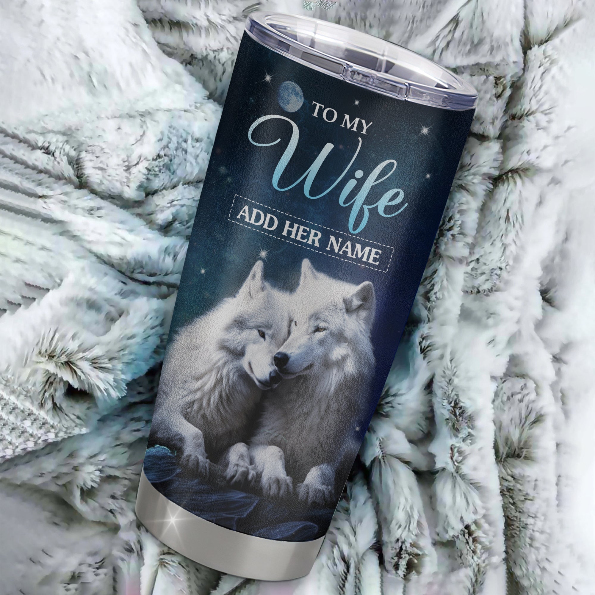 Personalized To My Wife Tumbler From Husband I Want You Wolf Wife Birthday Gifts For Her Anniversary Romantic Valentines Christmas Custom Stainless Steel Travel Mug | teecentury