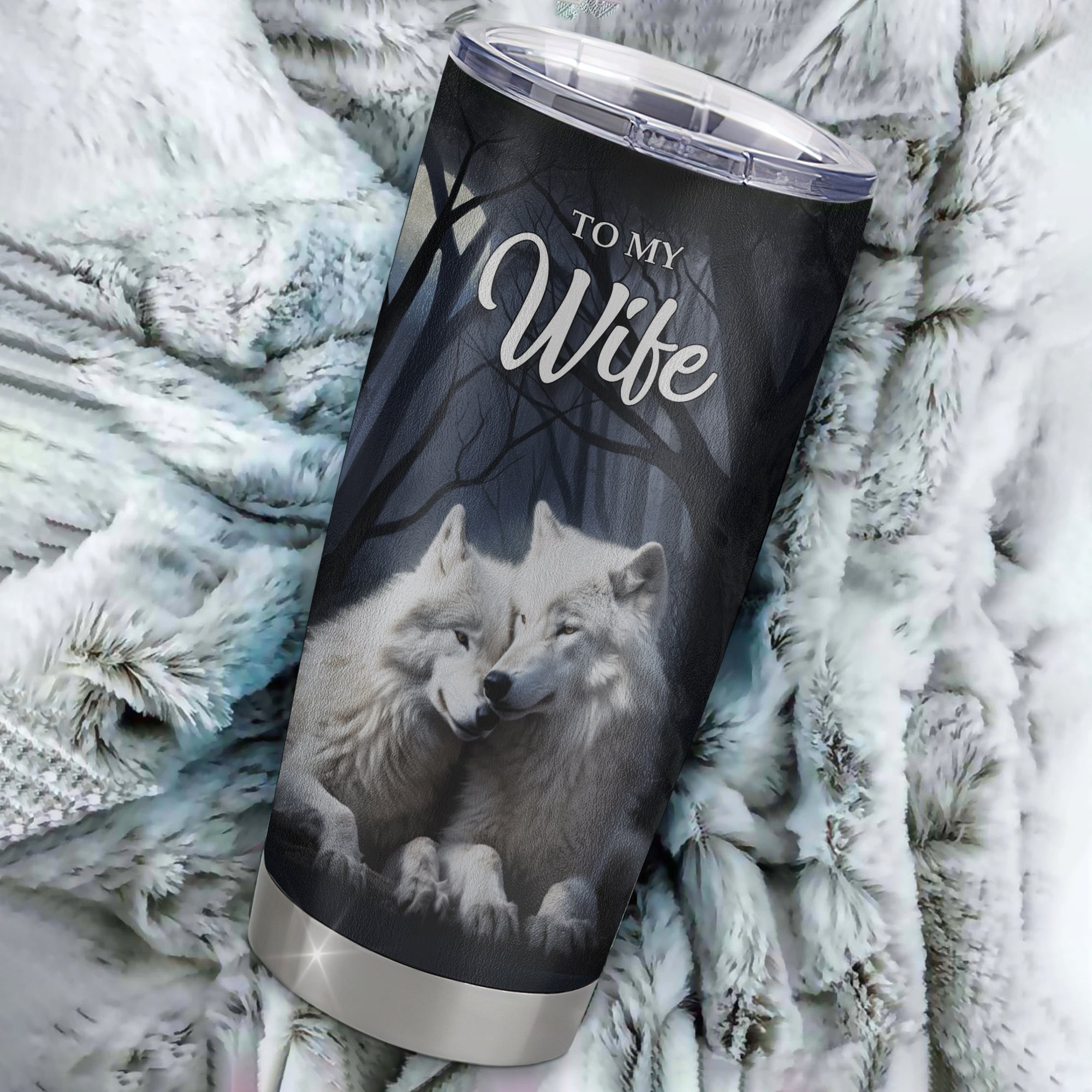 Personalized To My Wife Tumbler From Husband Stainless Steel Cup Wolf Never Forget That I Love You Wife Wedding Anniversary Day Birthday Christmas Travel Mug | teecentury